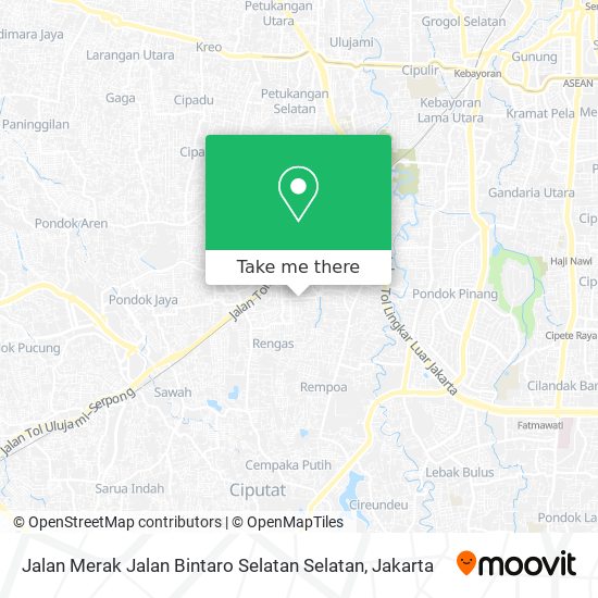 Jalan Merak Jalan Bintaro Selatan Selatan map