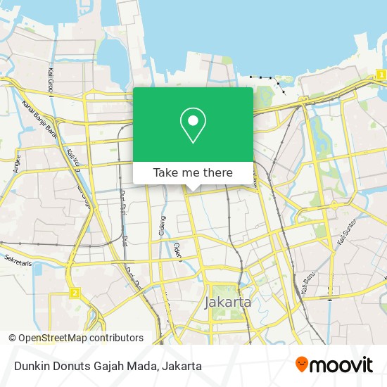 Dunkin Donuts Gajah Mada map