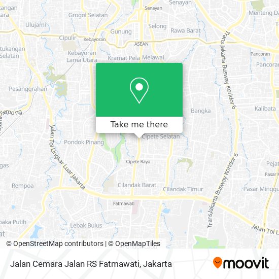 Jalan Cemara Jalan RS Fatmawati map