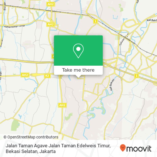 Jalan Taman Agave Jalan Taman Edelweis Timur, Bekasi Selatan map