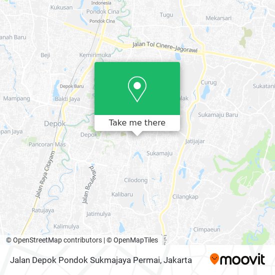 Jalan Depok Pondok Sukmajaya Permai map
