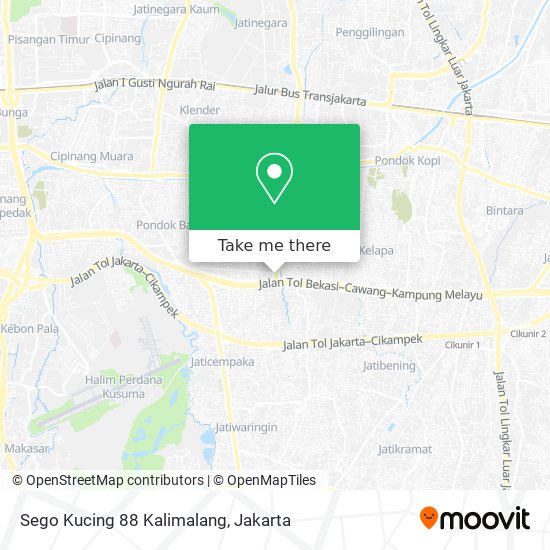 Sego Kucing 88 Kalimalang map