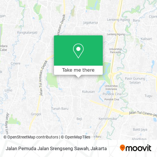 Jalan Pemuda Jalan Srengseng Sawah map