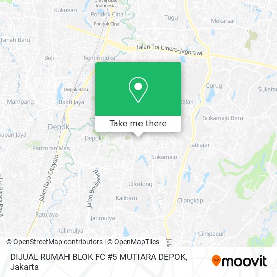 DIJUAL RUMAH BLOK FC #5 MUTIARA DEPOK map