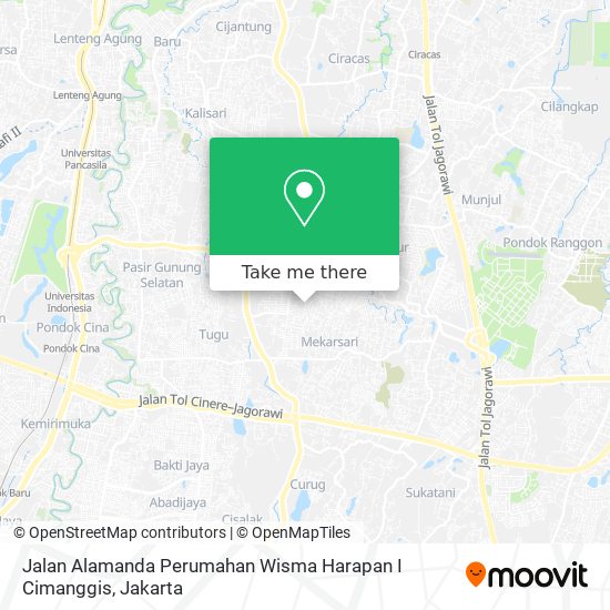 Jalan Alamanda Perumahan Wisma Harapan I Cimanggis map