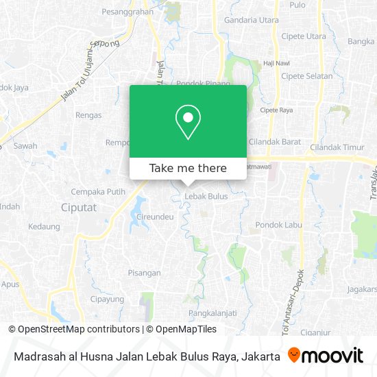 Madrasah al Husna Jalan Lebak Bulus Raya map