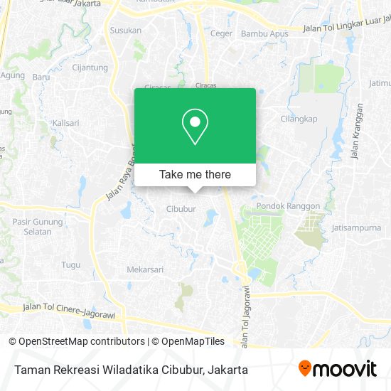 Taman Rekreasi Wiladatika Cibubur map