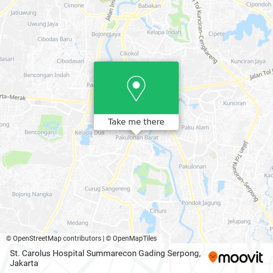 St. Carolus Hospital Summarecon Gading Serpong map