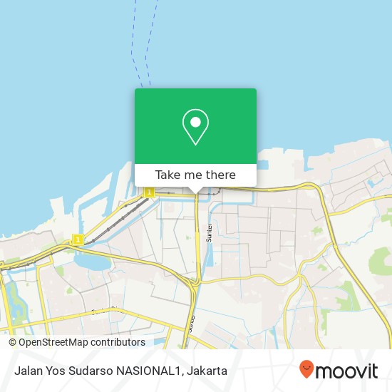 Jalan Yos Sudarso NASIONAL1 map