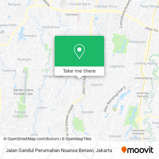 Jalan Gandul Perumahan Nuansa Betawi map