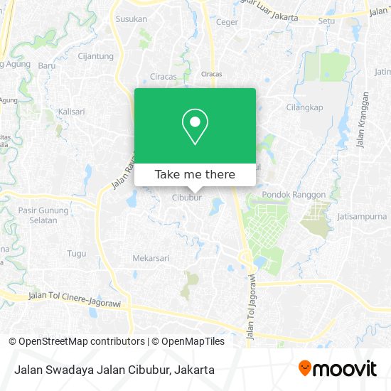 Jalan Swadaya Jalan Cibubur map
