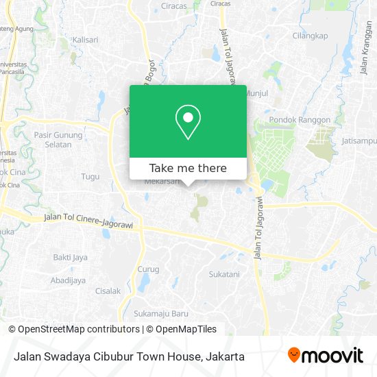 Jalan Swadaya Cibubur Town House map