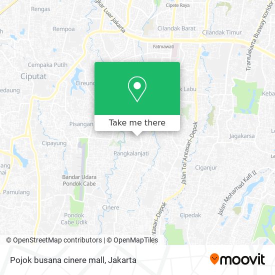 Pojok busana cinere mall map