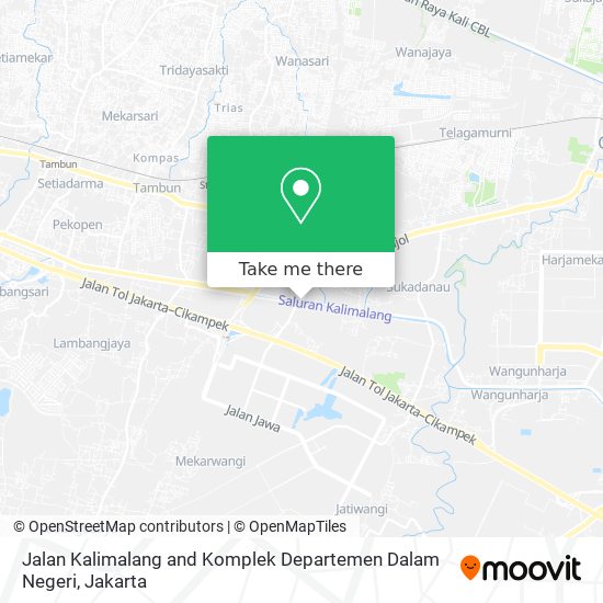 Jalan Kalimalang and Komplek Departemen Dalam Negeri map