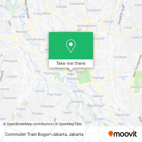 Commuter Train Bogor>Jakarta map
