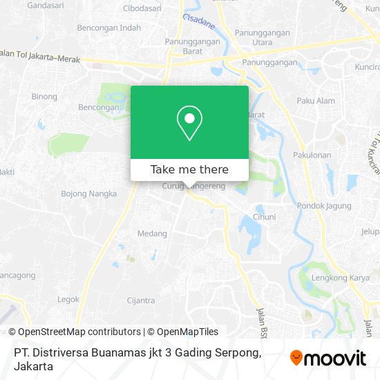 PT. Distriversa Buanamas jkt 3 Gading Serpong map