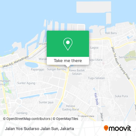 Jalan Yos Sudarso Jalan Sun map