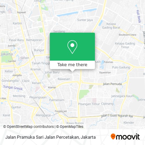 Jalan Pramuka Sari Jalan Percetakan map