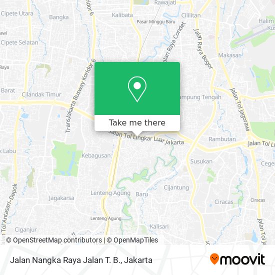 Jalan Nangka Raya Jalan T. B. map