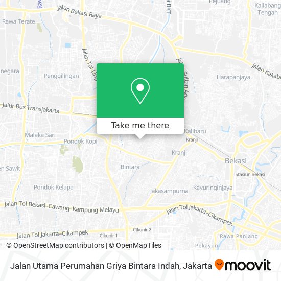 Jalan Utama Perumahan Griya Bintara Indah map