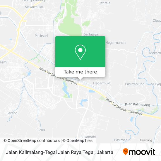 Jalan Kalimalang-Tegal Jalan Raya Tegal map