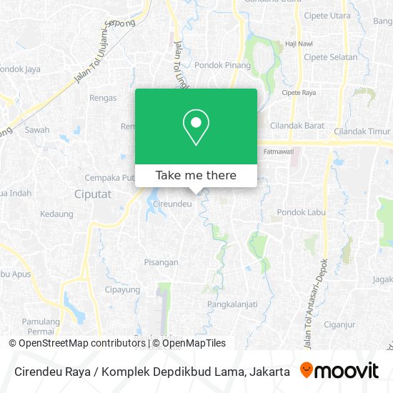 Cirendeu Raya / Komplek Depdikbud Lama map