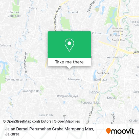 Jalan Damai Perumahan Graha Mampang Mas map