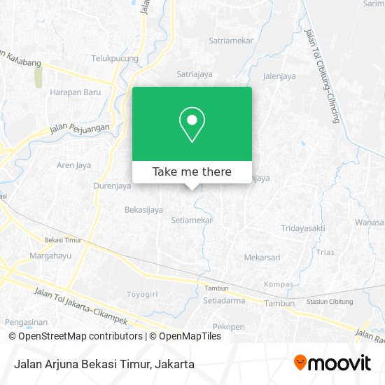 Jalan Arjuna Bekasi Timur map