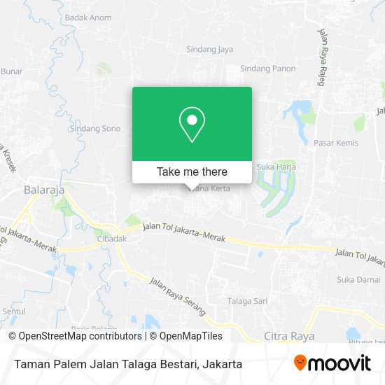 Taman Palem Jalan Talaga Bestari, Sindang Jaya map