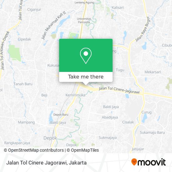 Jalan Tol Cinere Jagorawi map