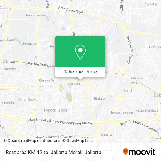 Rest area KM 42  tol Jakarta Merak map