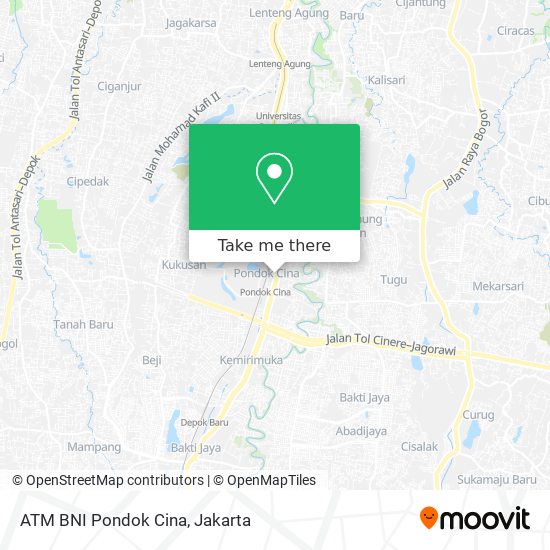 ATM BNI Pondok Cina map