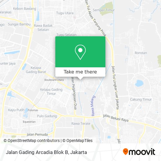 Jalan Gading Arcadia Blok B map