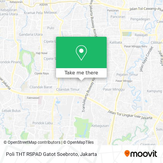 Poli THT RSPAD Gatot Soebroto map