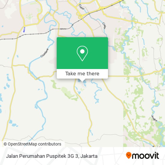 Jalan Perumahan Puspitek 3G 3 map