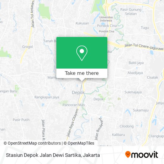 Stasiun Depok Jalan Dewi Sartika map