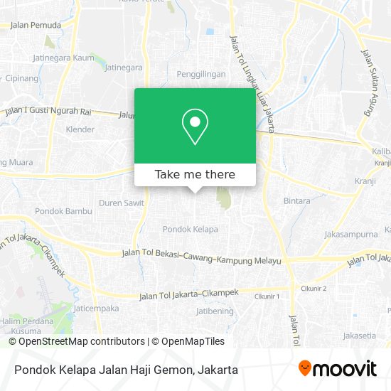 Pondok Kelapa Jalan Haji Gemon map