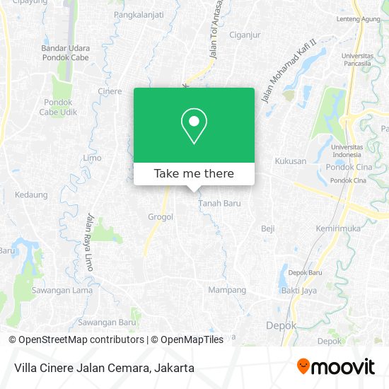 Villa Cinere Jalan Cemara map