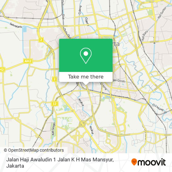 Jalan Haji Awaludin 1 Jalan K H Mas Mansyur map