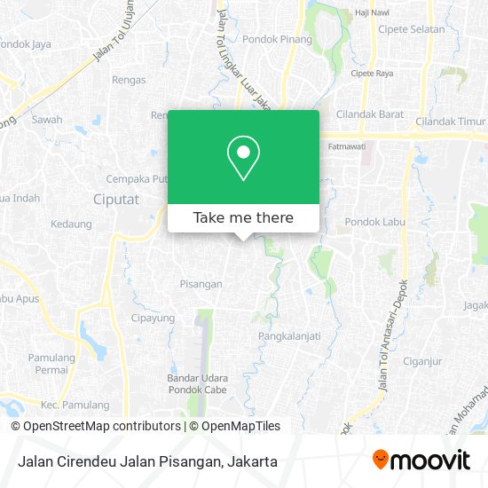 Jalan Cirendeu Jalan Pisangan map