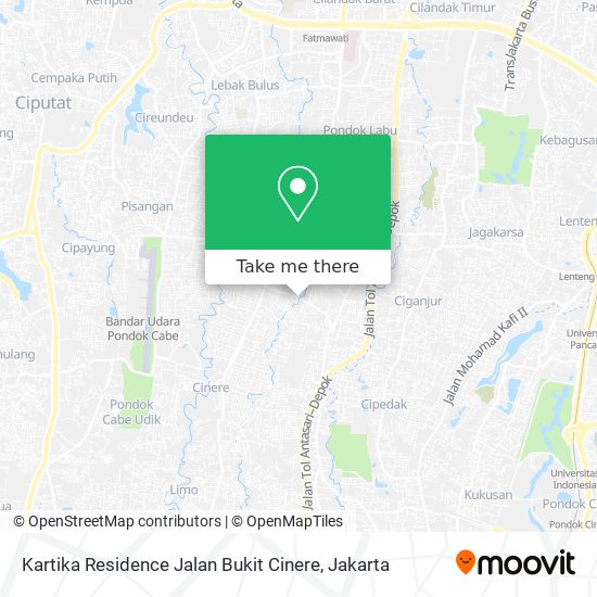 Kartika Residence Jalan Bukit Cinere map