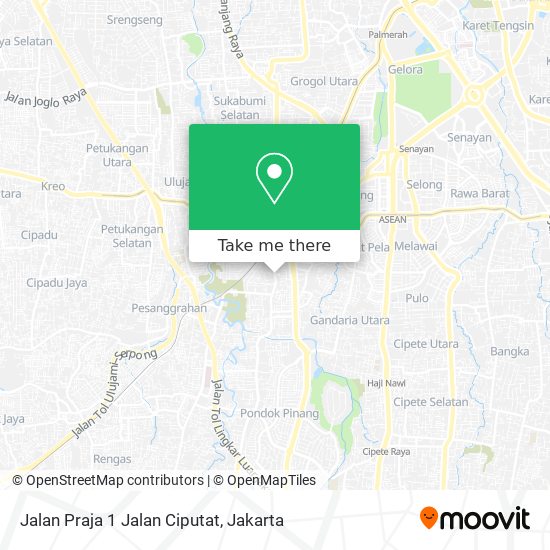 Jalan Praja 1 Jalan Ciputat map