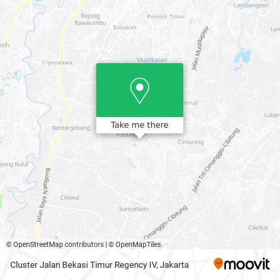 Cluster Jalan Bekasi Timur Regency IV map
