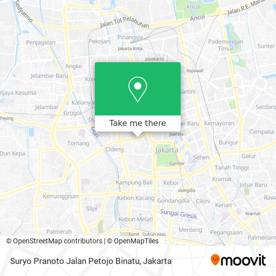 Suryo Pranoto Jalan Petojo Binatu map