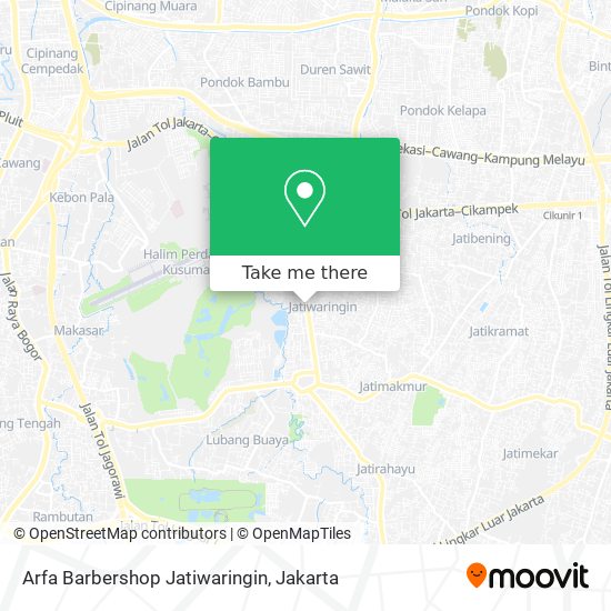 Arfa Barbershop Jatiwaringin map