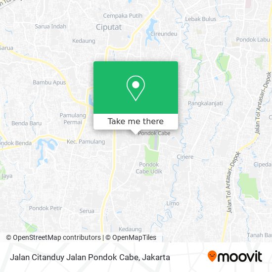 Jalan Citanduy Jalan Pondok Cabe map