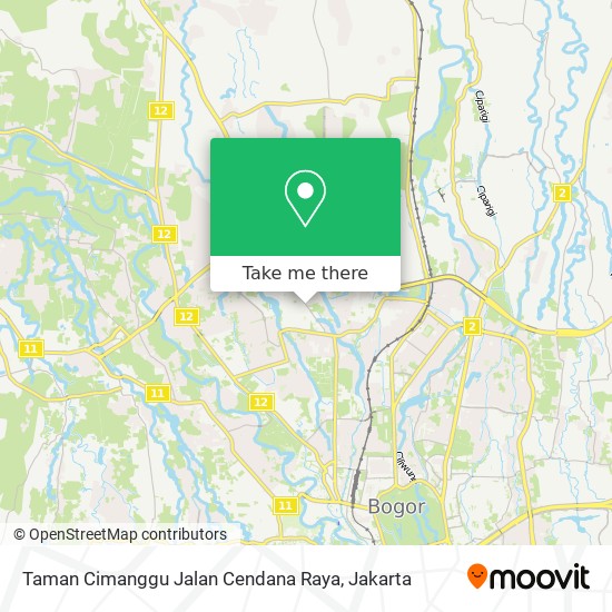 Taman Cimanggu Jalan Cendana Raya map