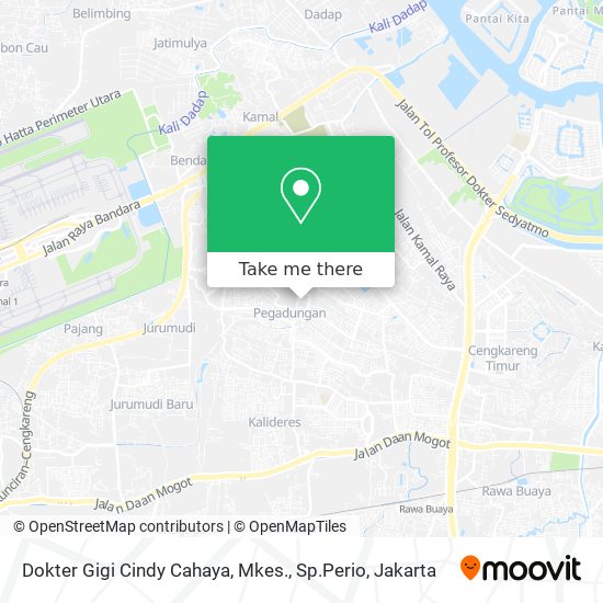 Dokter Gigi Cindy Cahaya, Mkes., Sp.Perio map