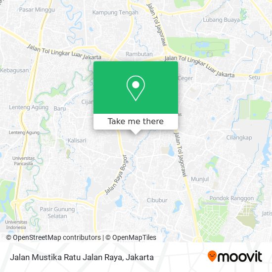 Jalan Mustika Ratu Jalan Raya map