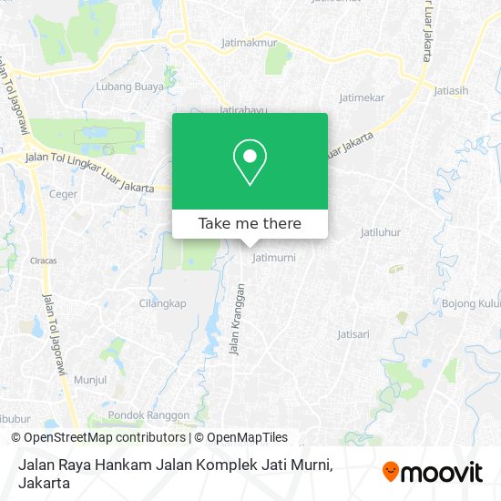 Jalan Raya Hankam Jalan Komplek Jati Murni map